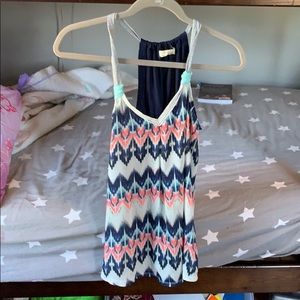 Navy/teal/pink/white women’s small rewind tank top